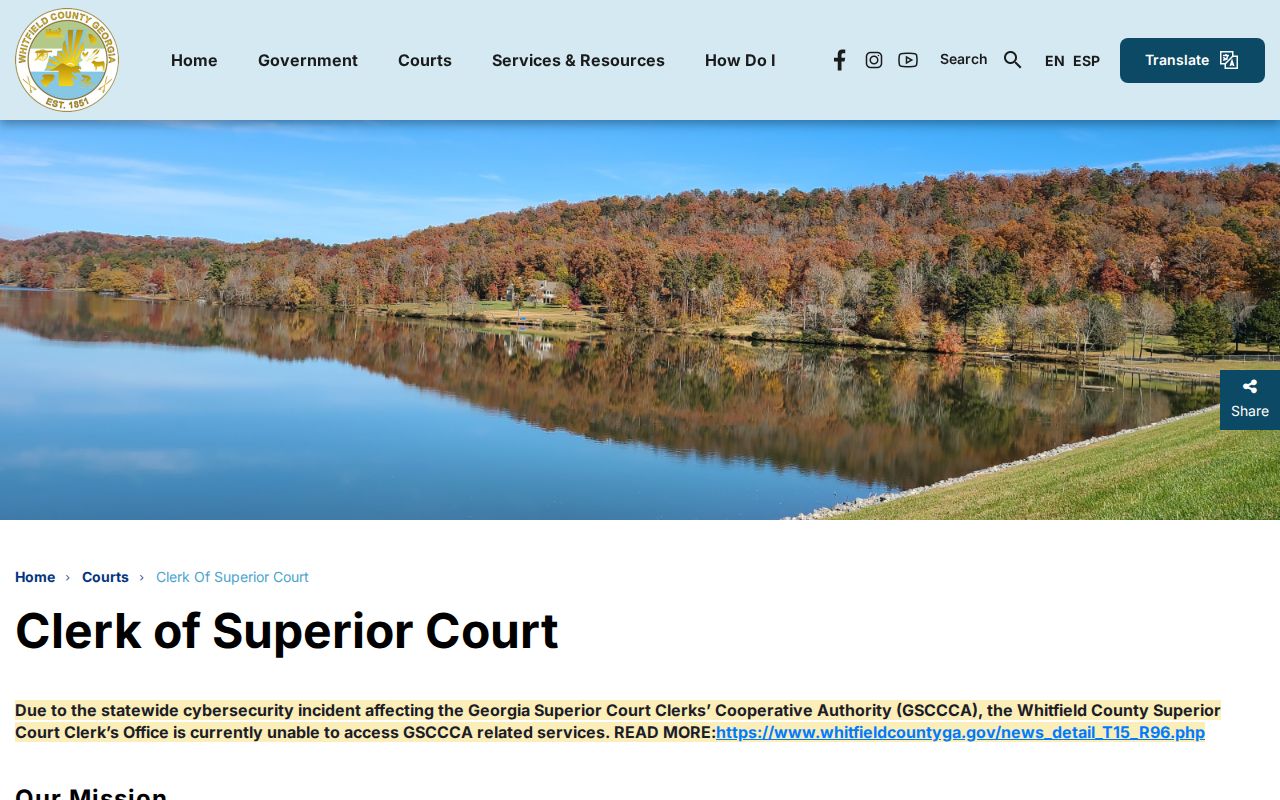 Whitfield County active warrants Superior Court Clerk