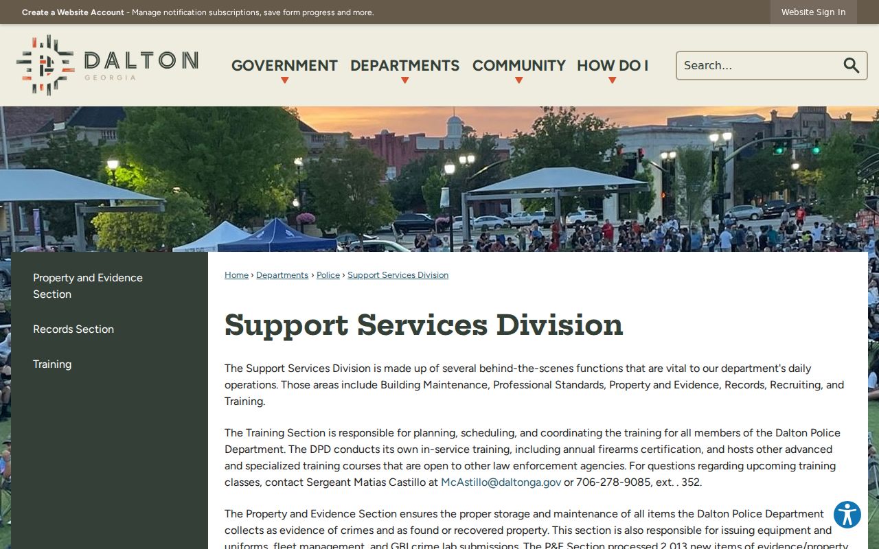 Dalton warrant records Support Services totals