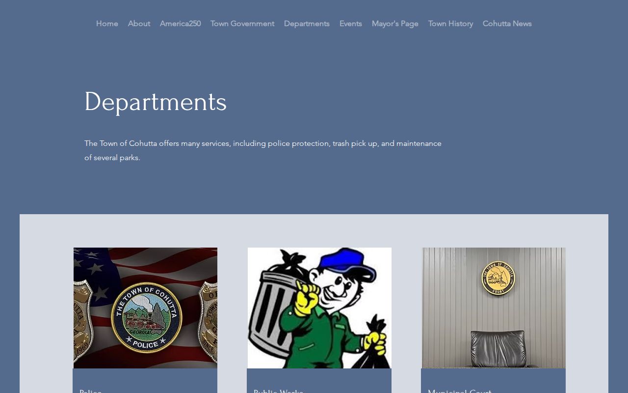Cohutta warrant records department and town service information